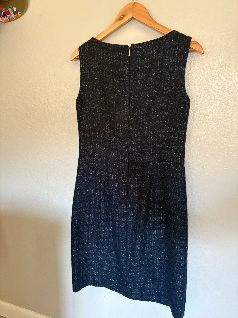 Tory Burch Navy Tweed Sheath Dress
